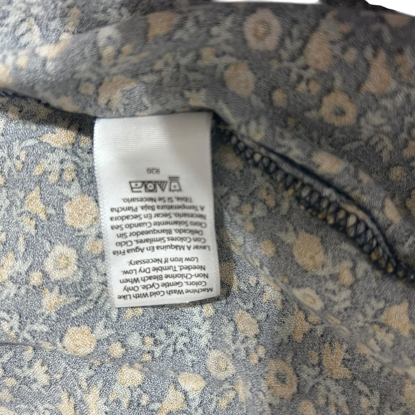 Time And Tru Womens Dress L Navy Yellow Floral Puff Sleeve Smocked Midi Boho‎ Size L - Image 10