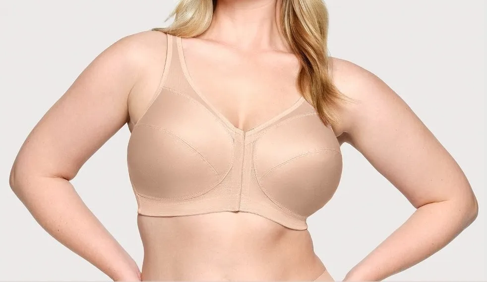 New Glamorise Magic Lift Bra 38 F DDD 1265 Front Closure Posture Back Cafe Beige Tan Size undefined - Image 1