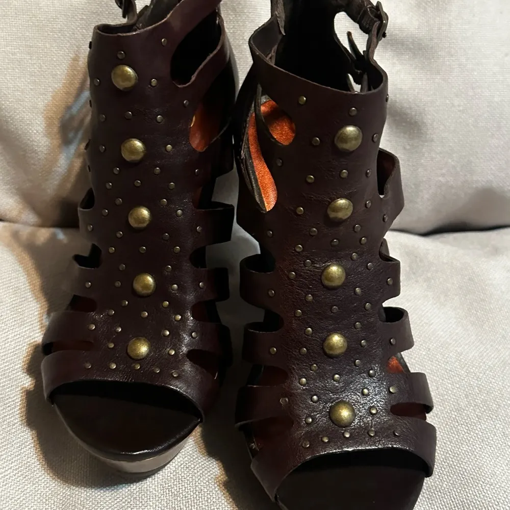 Jessica Simpson wedges JS -Keddar LEATHER UPPER SIZE 7 NEW - Image 4