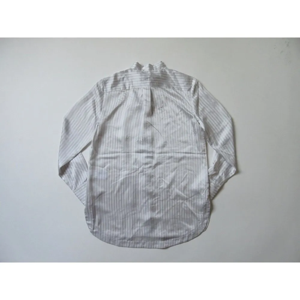 NWT Banana Republic Parker in Satin Striped Tie Neck Button Down Tunic Shirt S - Image 4