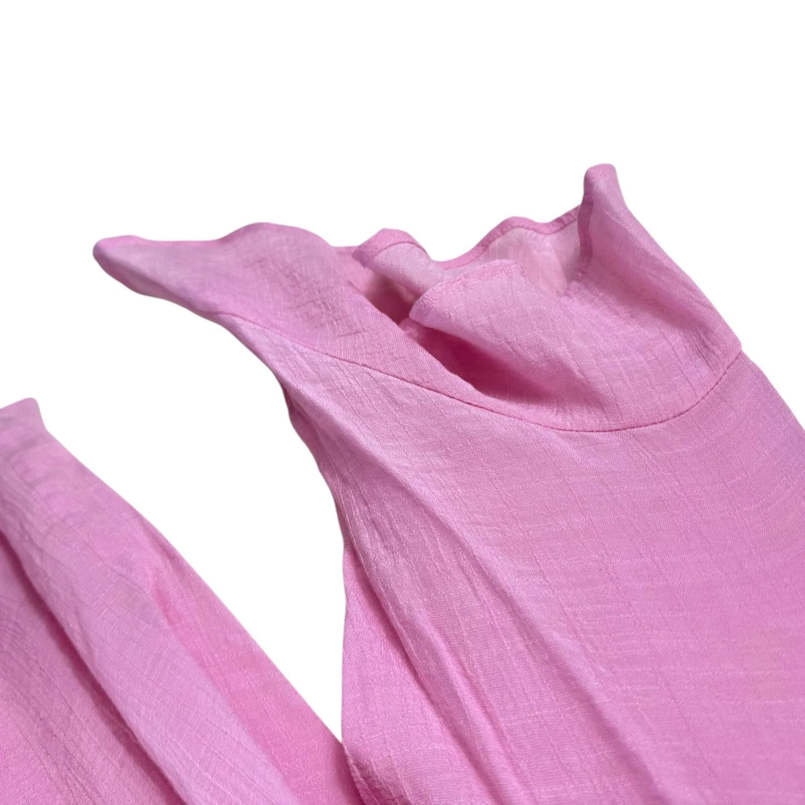 Counterparts NWT Pink 1/4 Button Ruffled 3/4 Sleeve Lightweight Blouse Size XL - Image 4