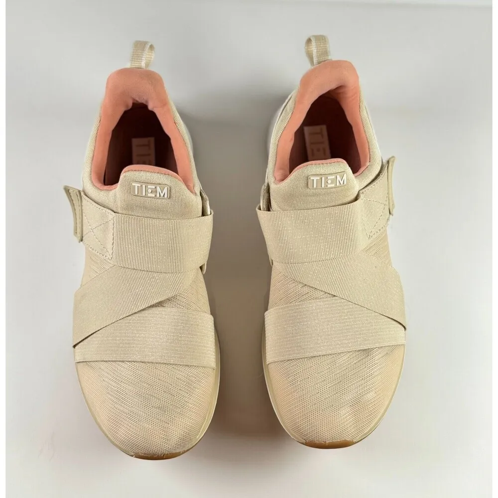 TIEM Latus Studio Fitness Womens Shoes Beige Athletic Training Sneakers Size 8 - Image 4