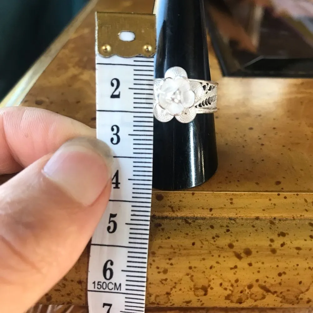 Artistic Sterling Silver Flower Ring Size 10 - Image 3