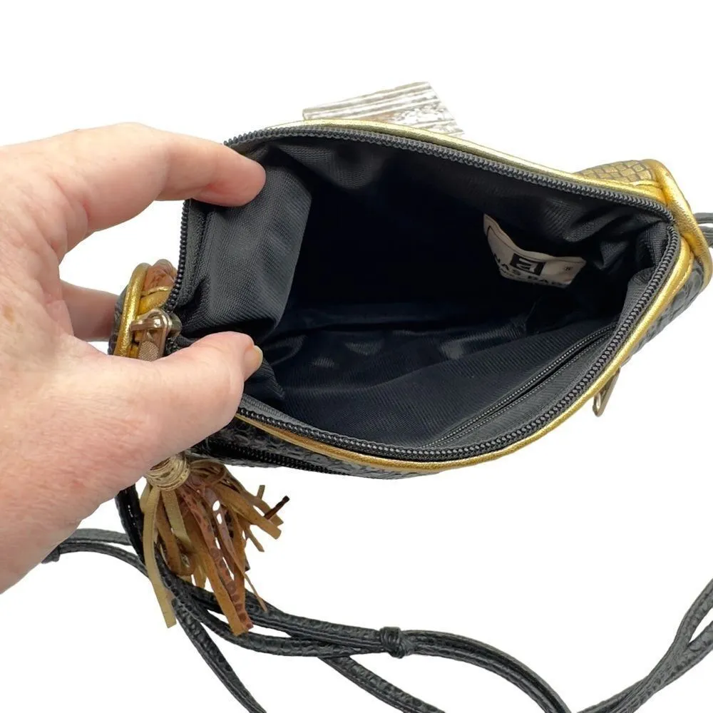 Vintage 80’s Nas Bag Leather Patchwork Crossbody Shoulder Bag Brown - Image 7