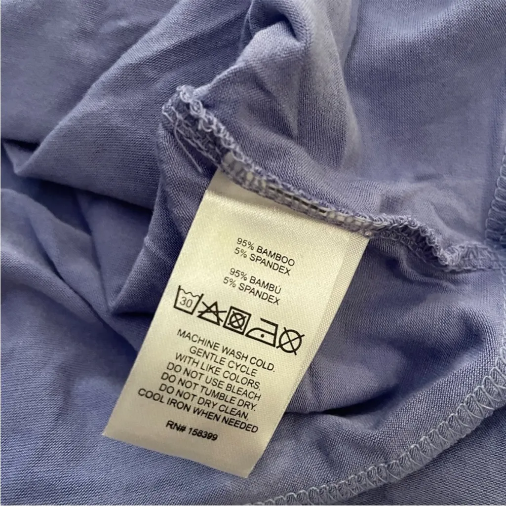 Hale Bob Bamboo Purple Palm Leaves Pajama Peplum top and Pants Set size S - Image 7