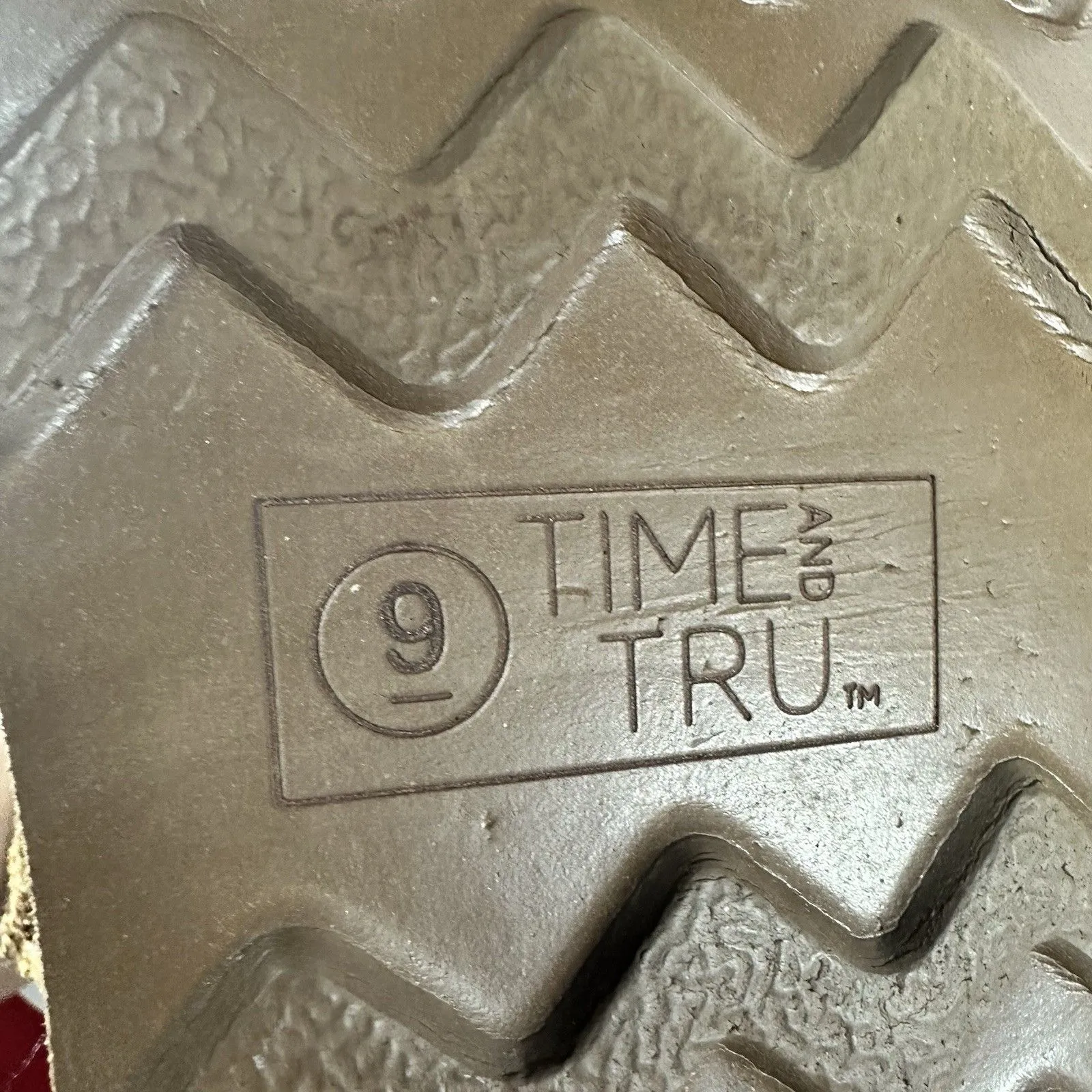 Time and Tru Women’s Tan Faux Suede Mid - Image 5