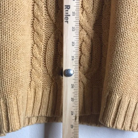 Vtg HUNTERS RUN TURTLENECK long SWEATER cable knit size small ladies Size L - Image 9