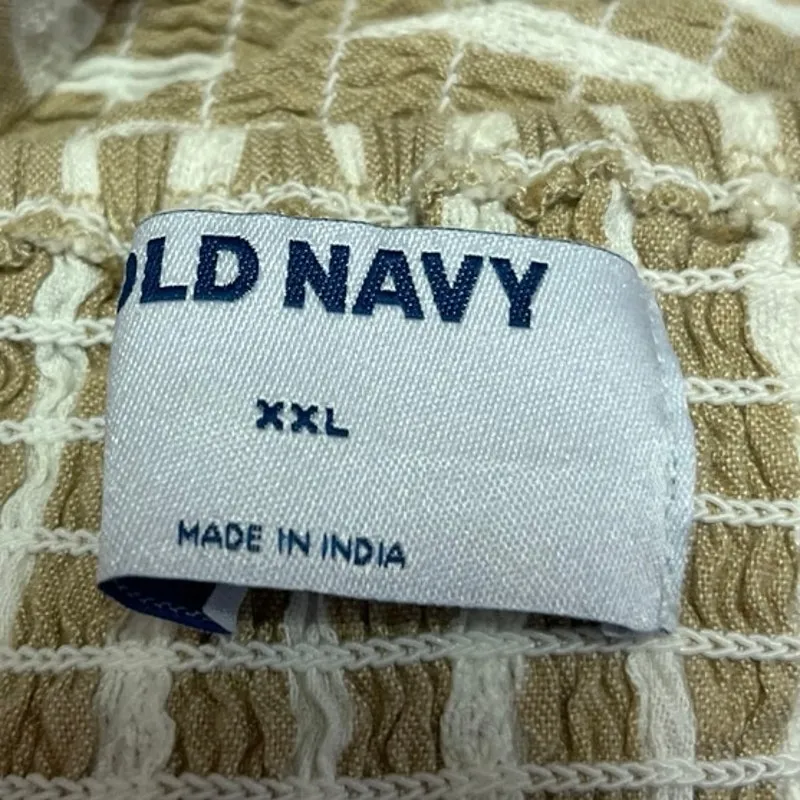 Old Navy Striped Puff Sleeve Smocked Belt v-Neck Tiered Midi Wrap Dress Size XXL - Image 5