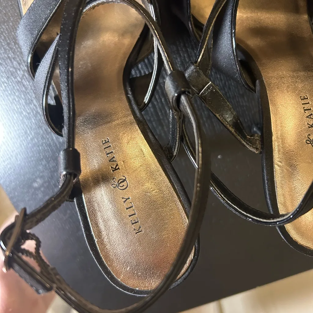 Kelly & Katie Black Strappy Heels - Image 4