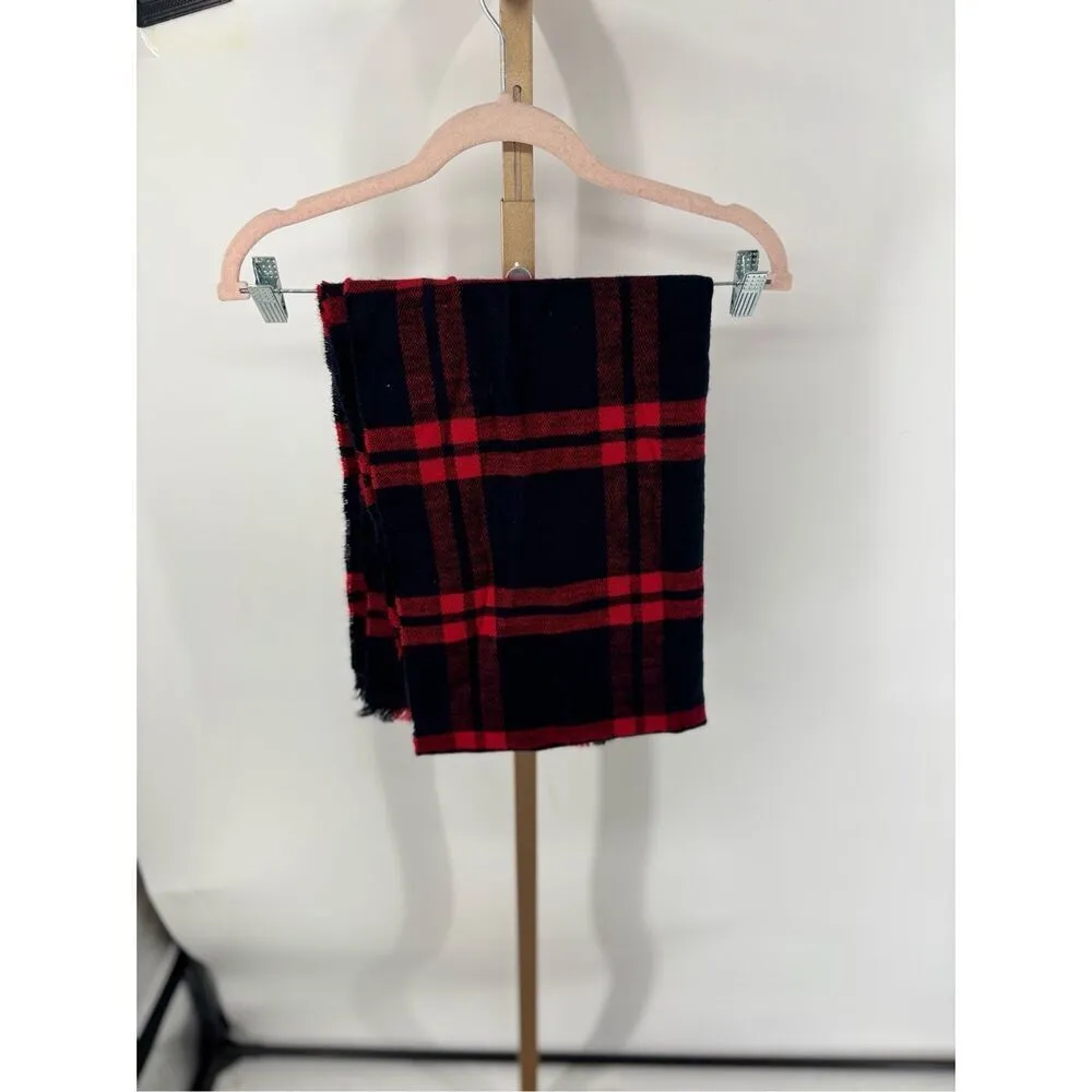 Abercrombie & Fitch Red Black Plaid Blanket Scarf - Image 3
