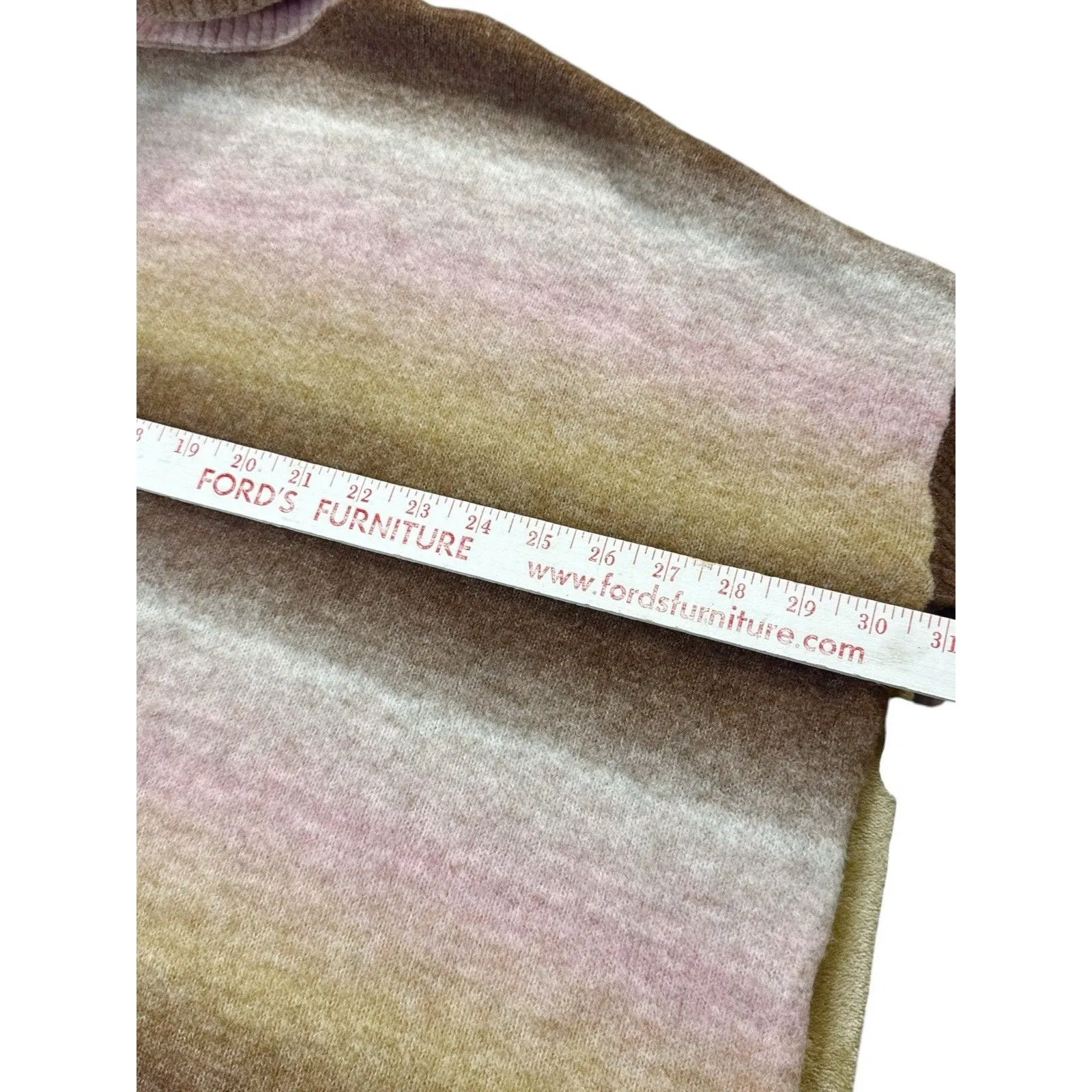 Loft Ombre Turtleneck Poncho Stripe Pullover Knit Oversize Sweater Medium Cozy - Image 8