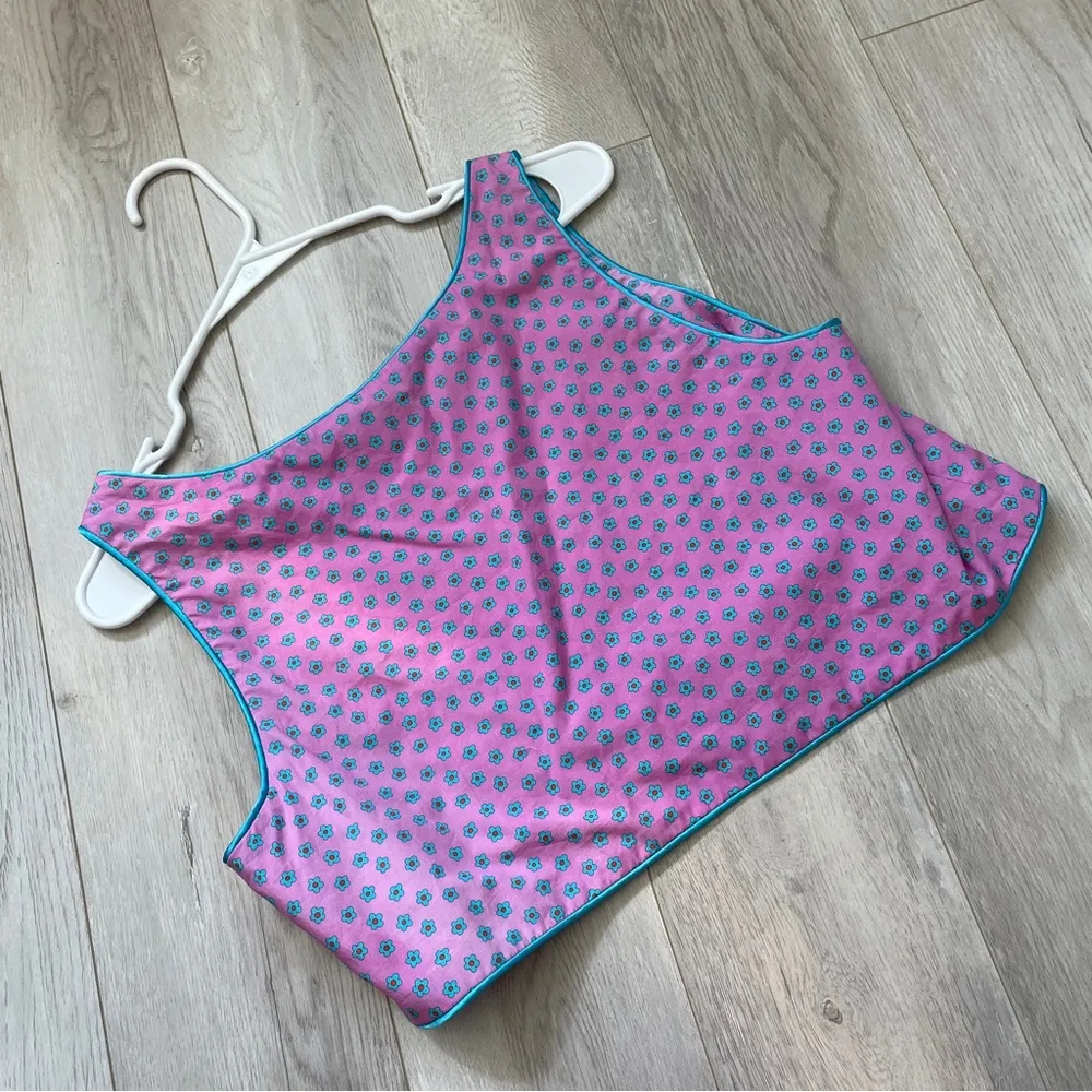 BruceGlen Tank Top floral crop womens Purple (medium) layering colorful artsy - Image 4