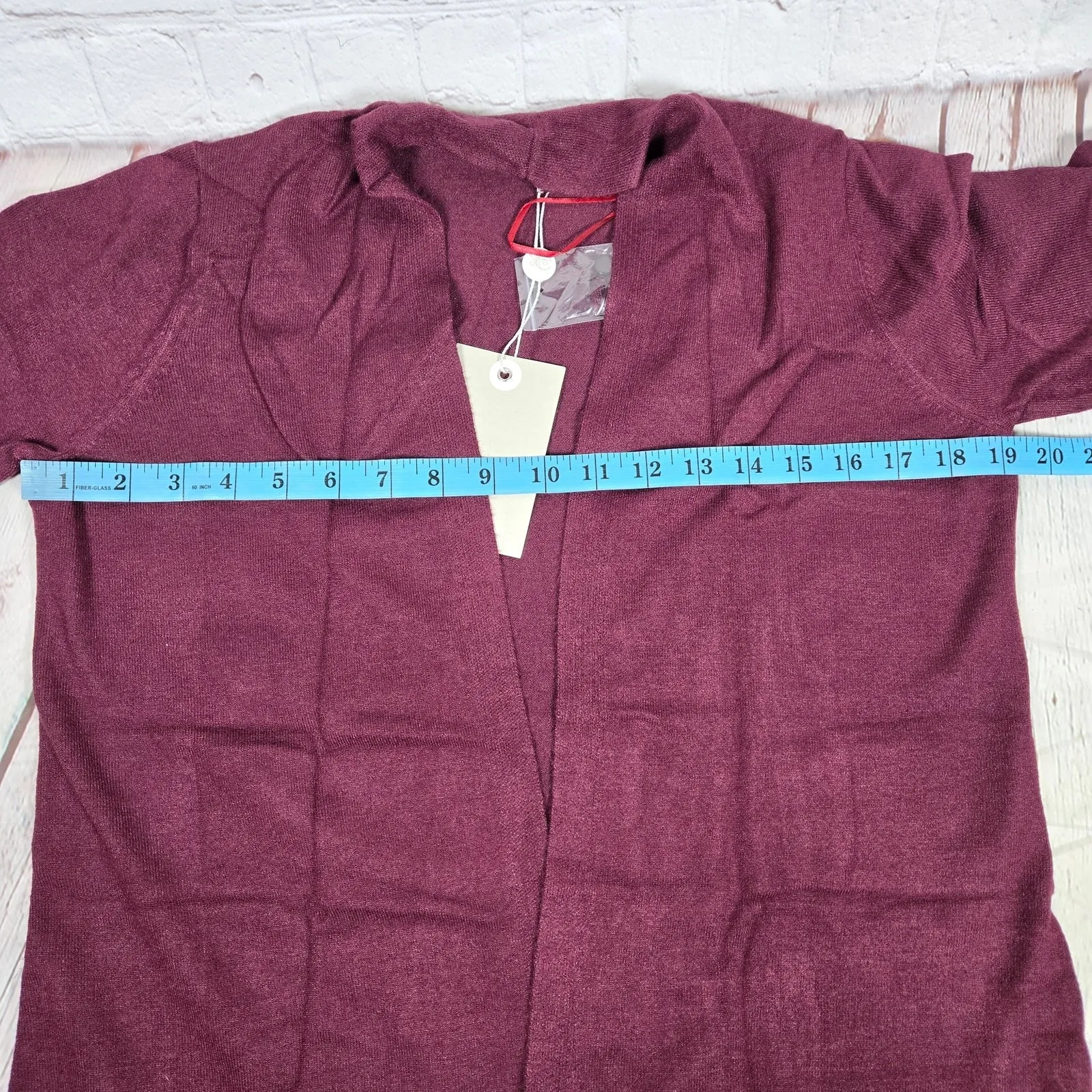 Evolution By Cyrus Myna Button Sleeve Open Front‎ Cardigan S NWT Red - Image 7