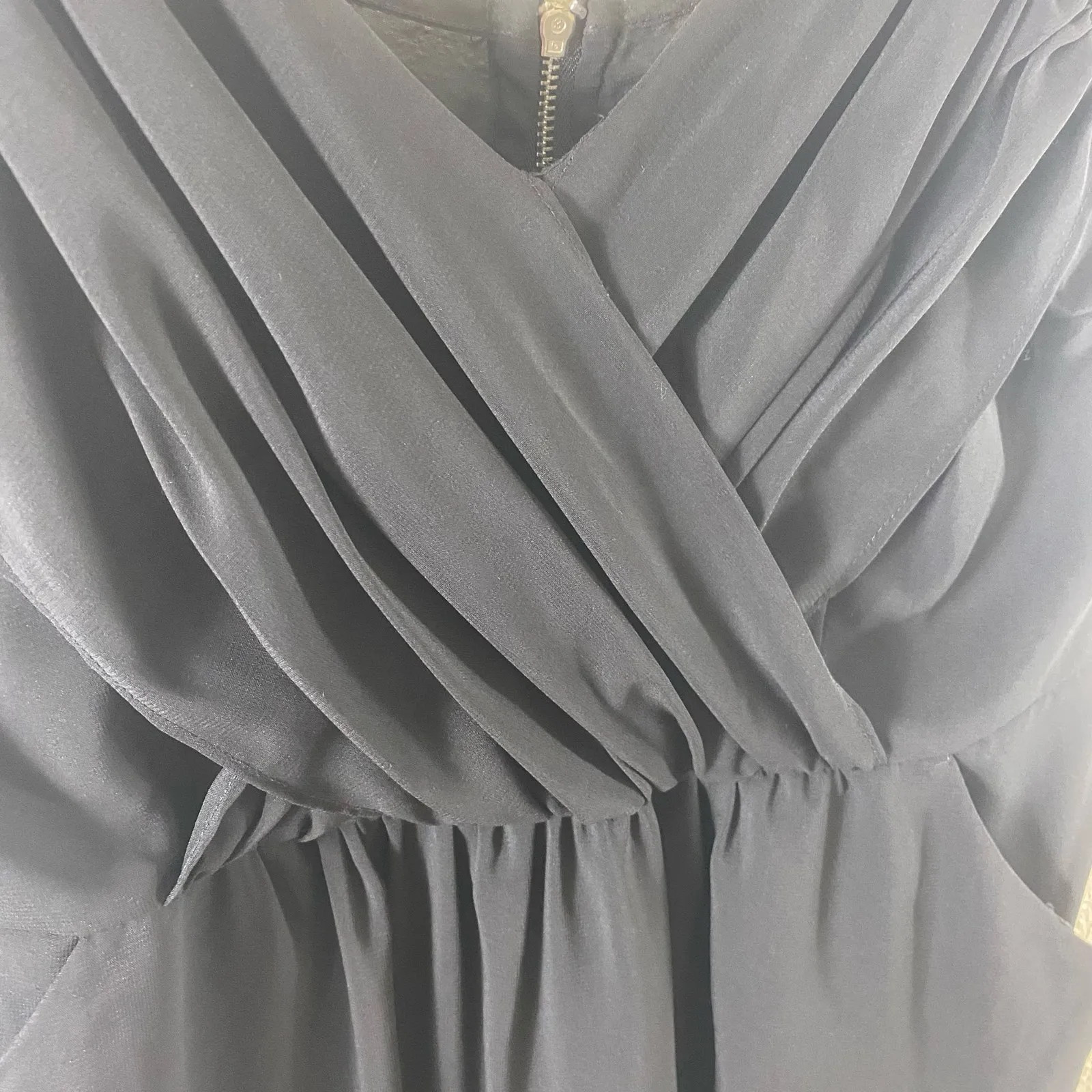 Lolita Black Sheer Adjustable Spaghetti Strap Mini Dress Large - Image 4