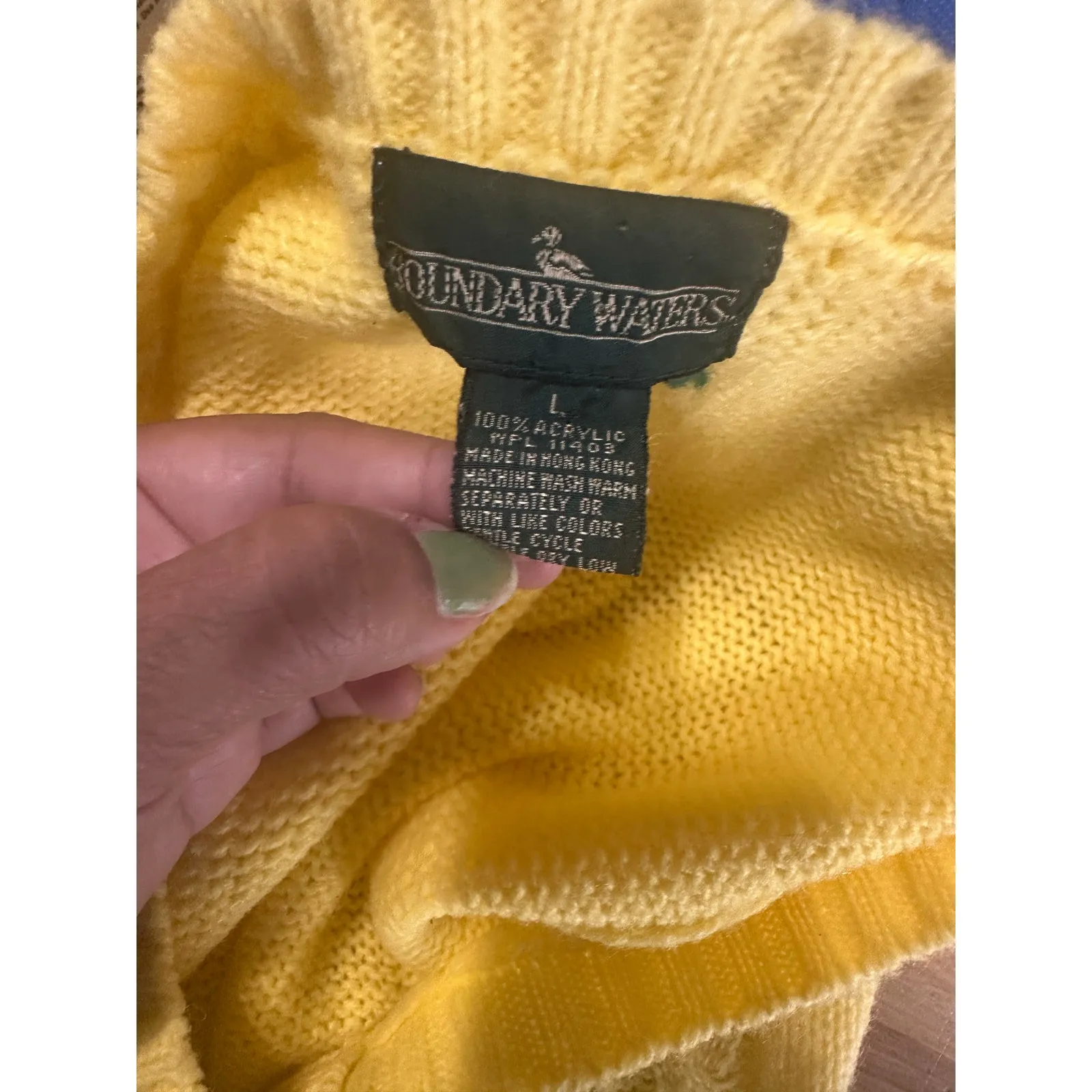 Boundary Waters Yellow Knit Sweater Vest – Women’s Size L - Image 6