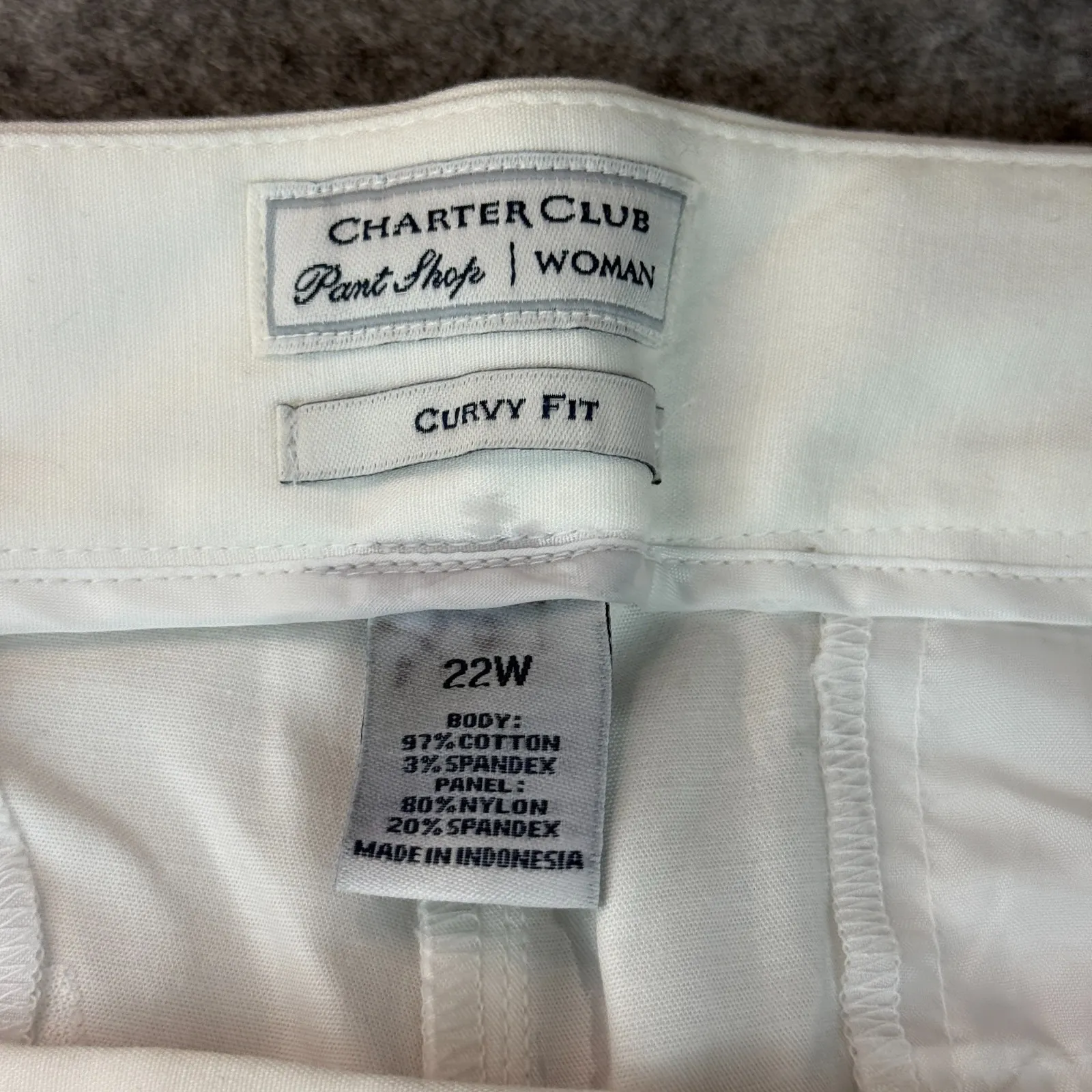 Charter‎ Club NWT Tummy Slimming Curvy Fit Pants Belt White 22W Office Work - Image 4