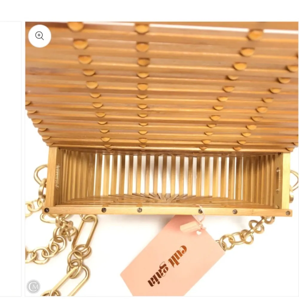 CULT GAIA
Ark Cutout Bamboo Flap Crossbody Bag In Natural NWT $260 summer purse - Image 5