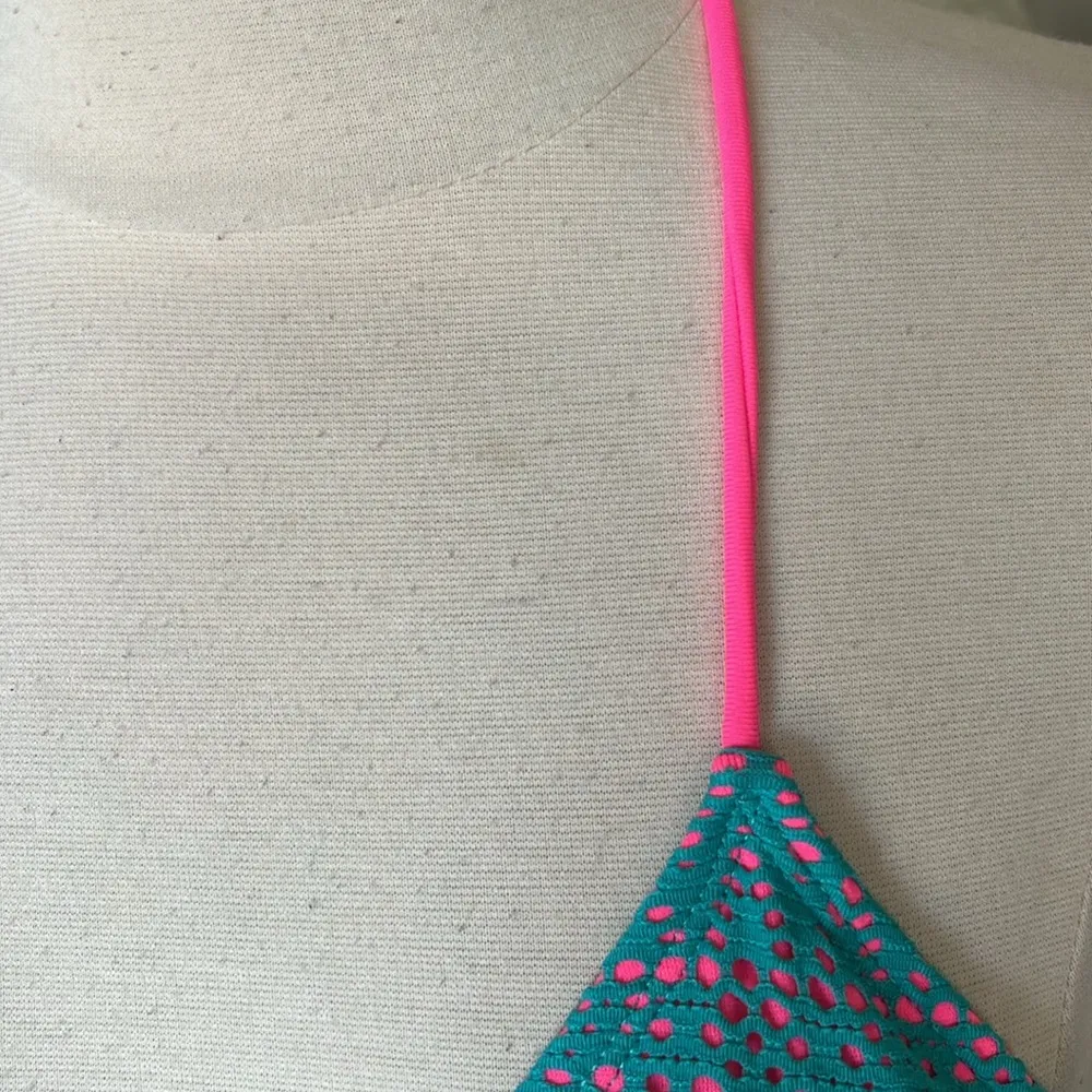 Bikini Top Blue Neon Pink Size undefined - Image 3