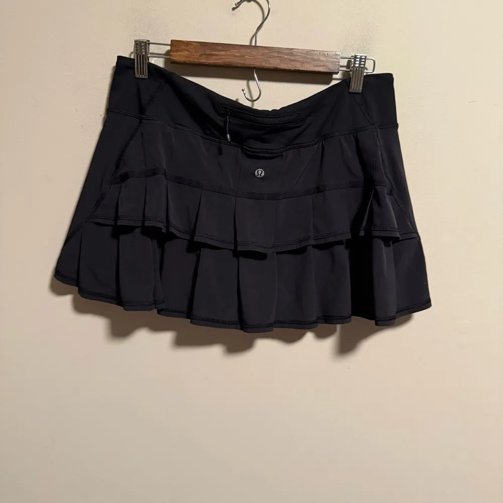 Lululemon Run: Pace Setter Skirt Skort Black- Size 10 Regular - Image 2