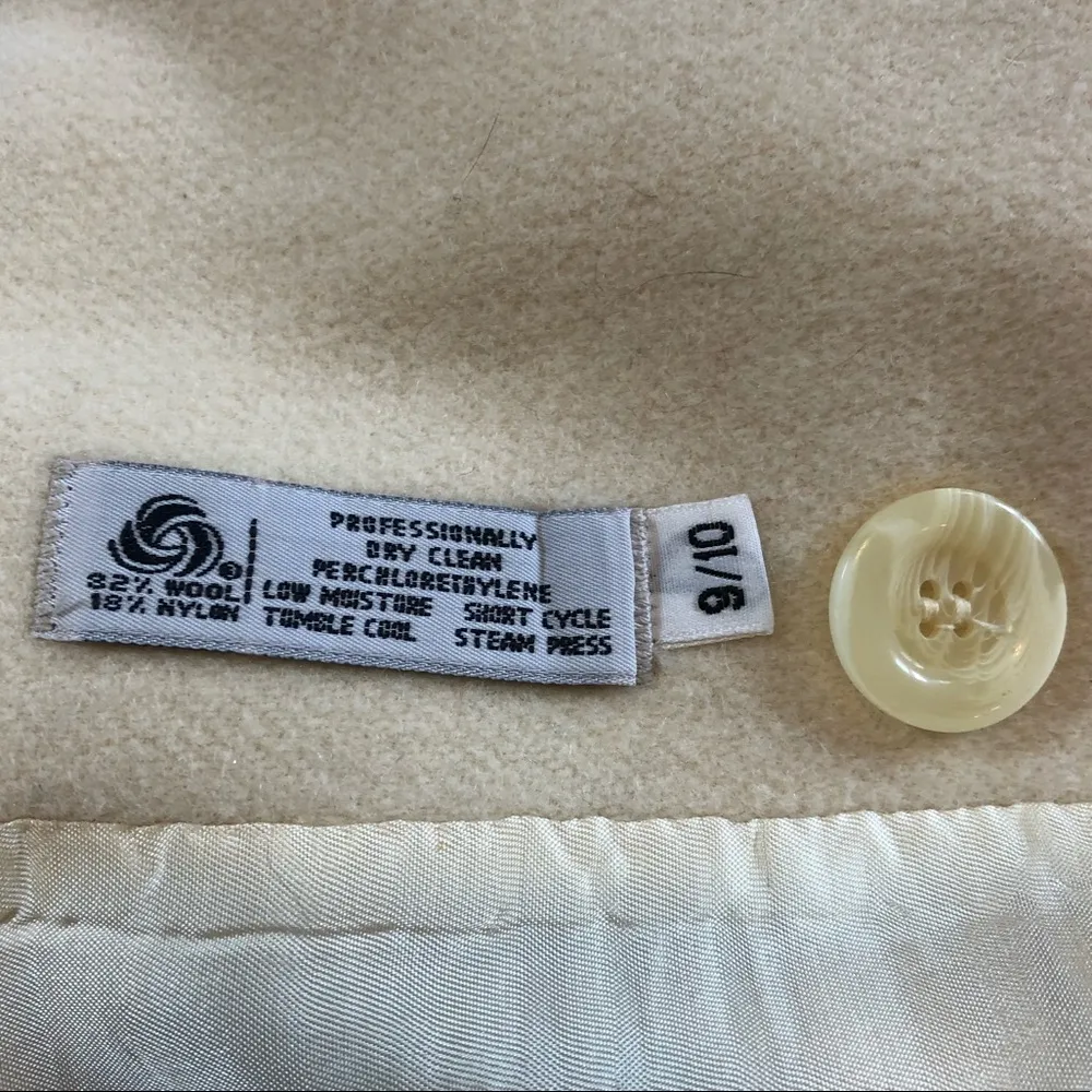80s Forecaster of Boston Pea Coat Beige Size 9 10 - Image 7