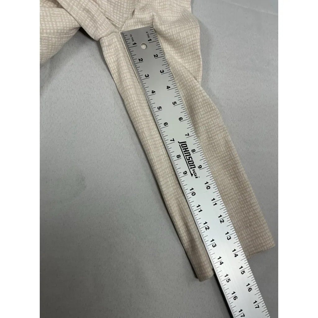 Womans Anne Klein Blazer Large Beige White button Padded Shoulders - Image 8