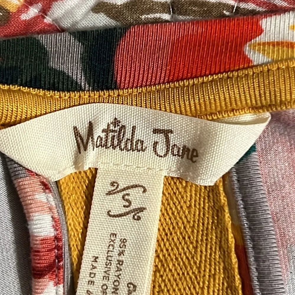 Matilda Jane size small daydream believer dress long sleeve grey floral design - Image 7