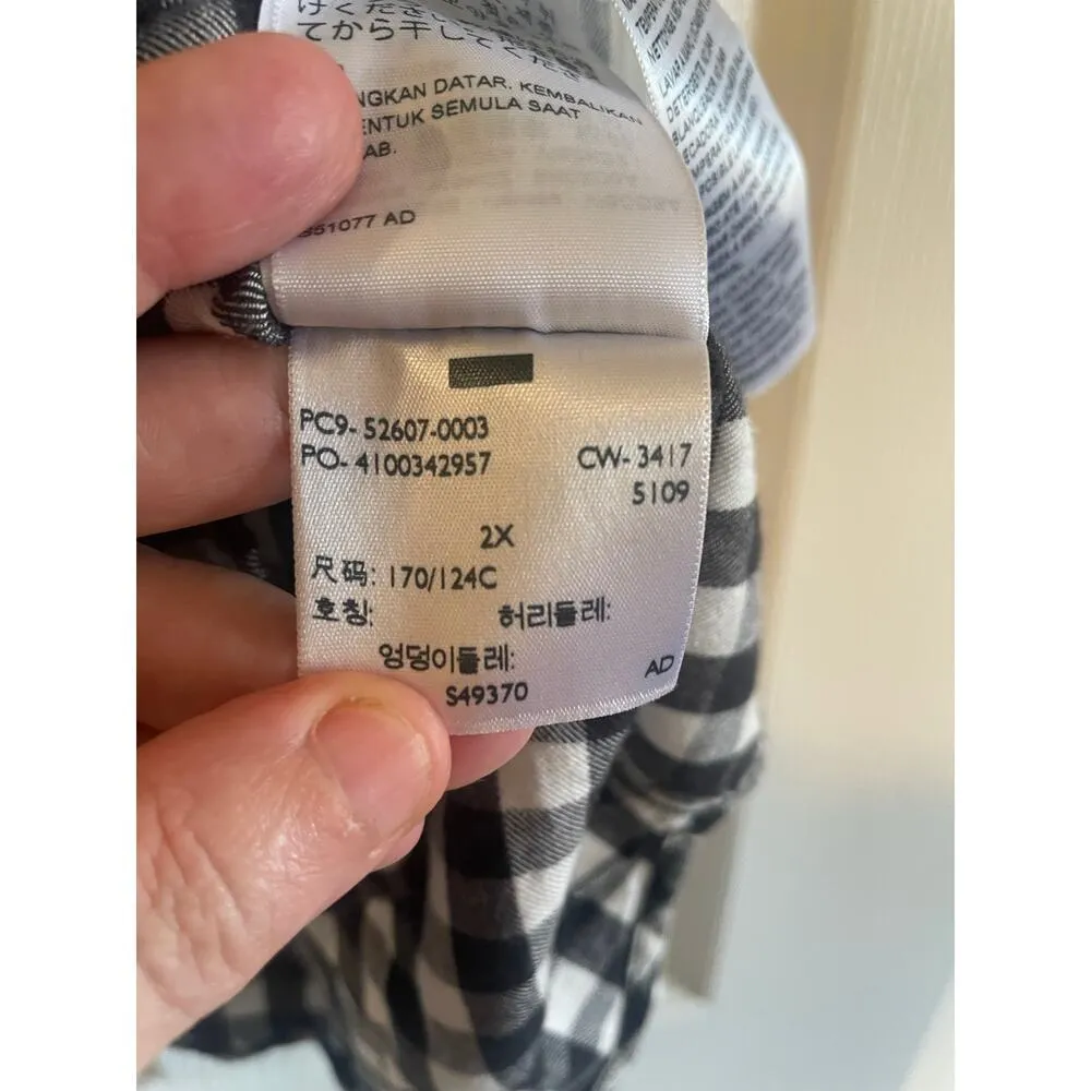 Levi’s Boyfriend Fit Buffalo Black White Plaid Button Down Shirt Size XXL - Image 6