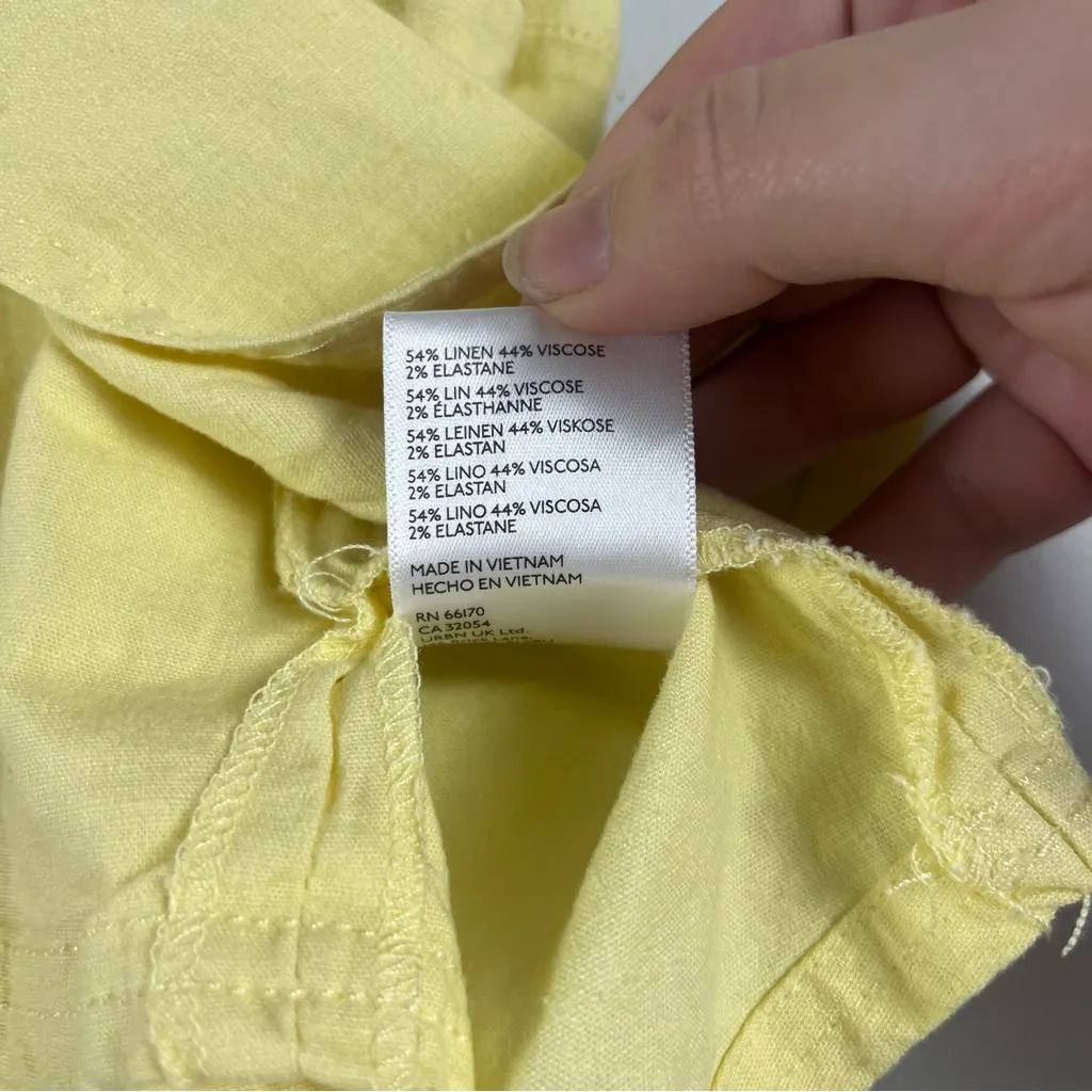 BDG urban outfitters Shaina Belted Linen Micro Mini Skort in butter yellow NEW S - Image 7