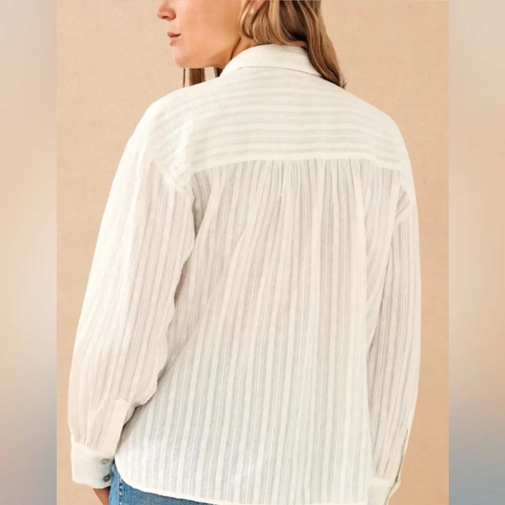 Faherty Olli 100% Organic Cotton‎ Top XS boho Americana minimalist - Image 2