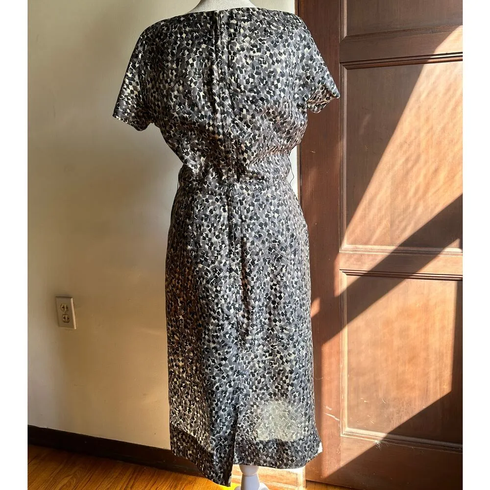 1950s Vintage | Leslie Fay Silk cocktail Set Sheath Dress & Jacket | Size 6 - Image 4