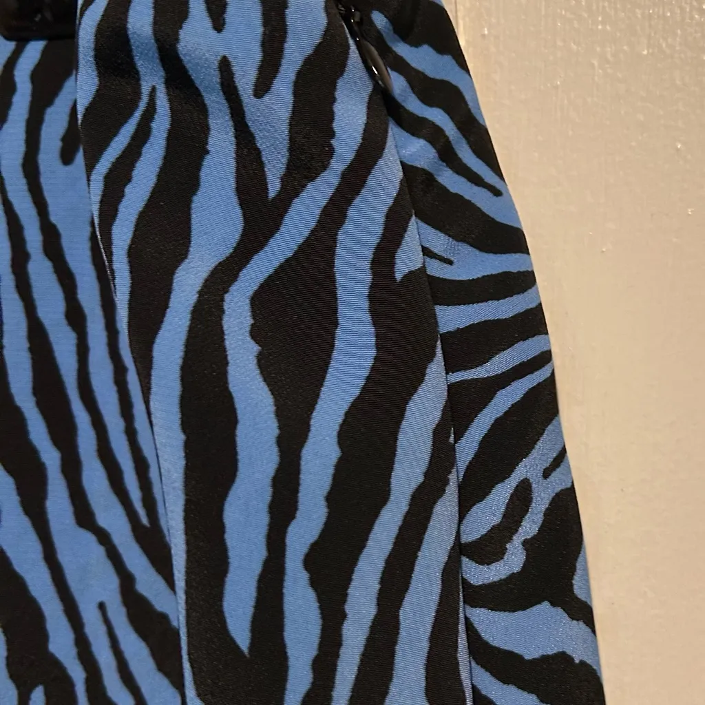 Xhilaration Y2K Skirt Black and Blue Zebra Print With Lace Trim - Image 5