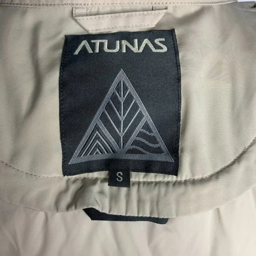 Atunas Long Trench Rain Coat PrimaLoft Liner S Beige Goretex Hood Pockets Belt - Image 9