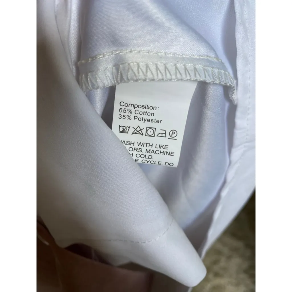 Shein Oversize Button Up Shirt Colorblock Pink White Dress Long Sleeve Preppy 4 - Image 5