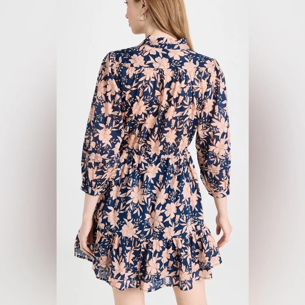 Trovata Birds of Paradis Yulia Floral Paloma Floral Long Sleeved Shirtdress | M Blue Size M - Image 2