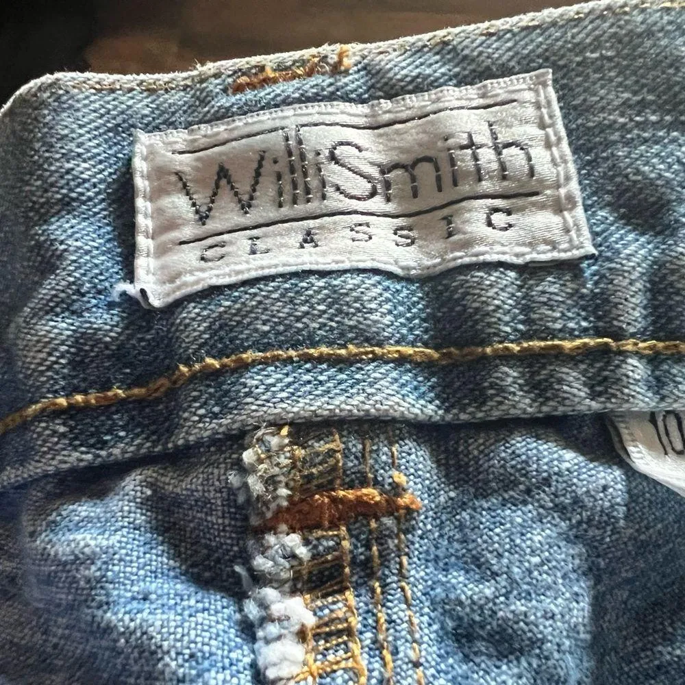 Willi Smith  Blue Jean Shorts with Frayed Hem - Image 3