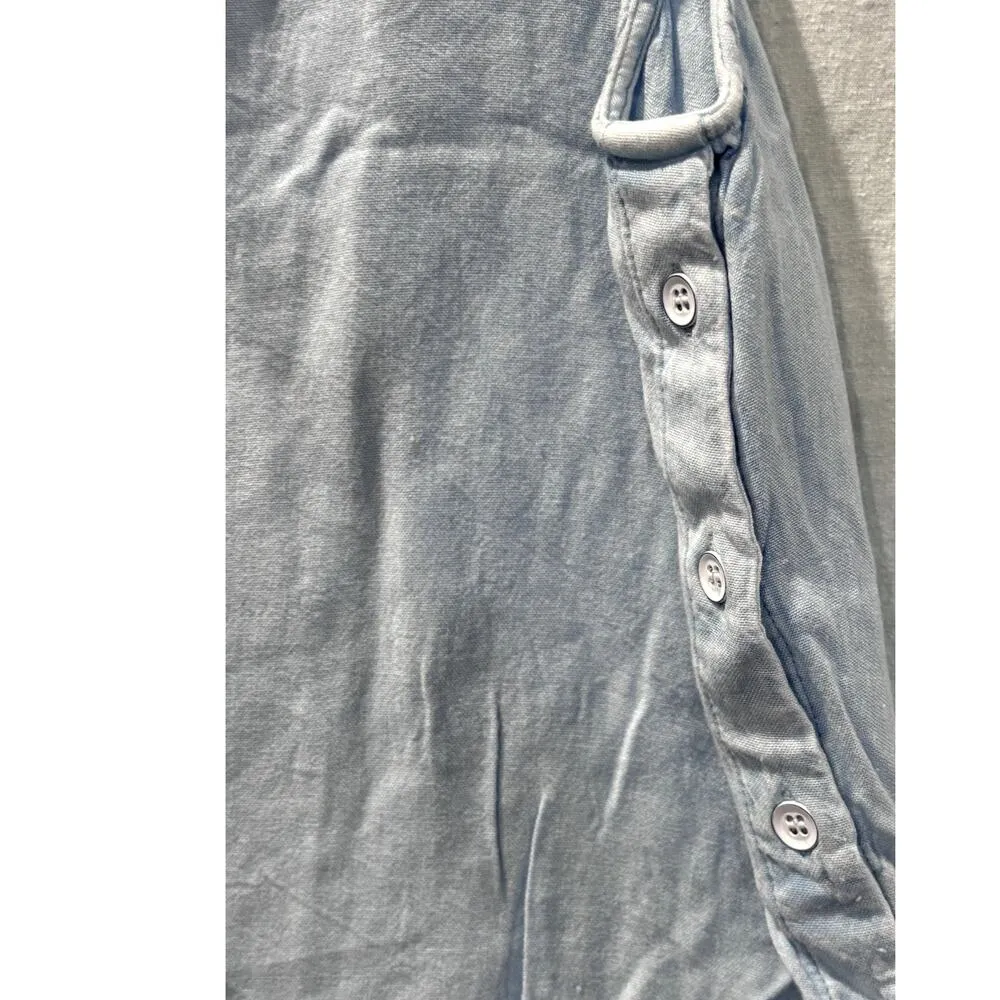 SIM & SAM Women's Chambray Side Button Tank Top Sz M - Image 4