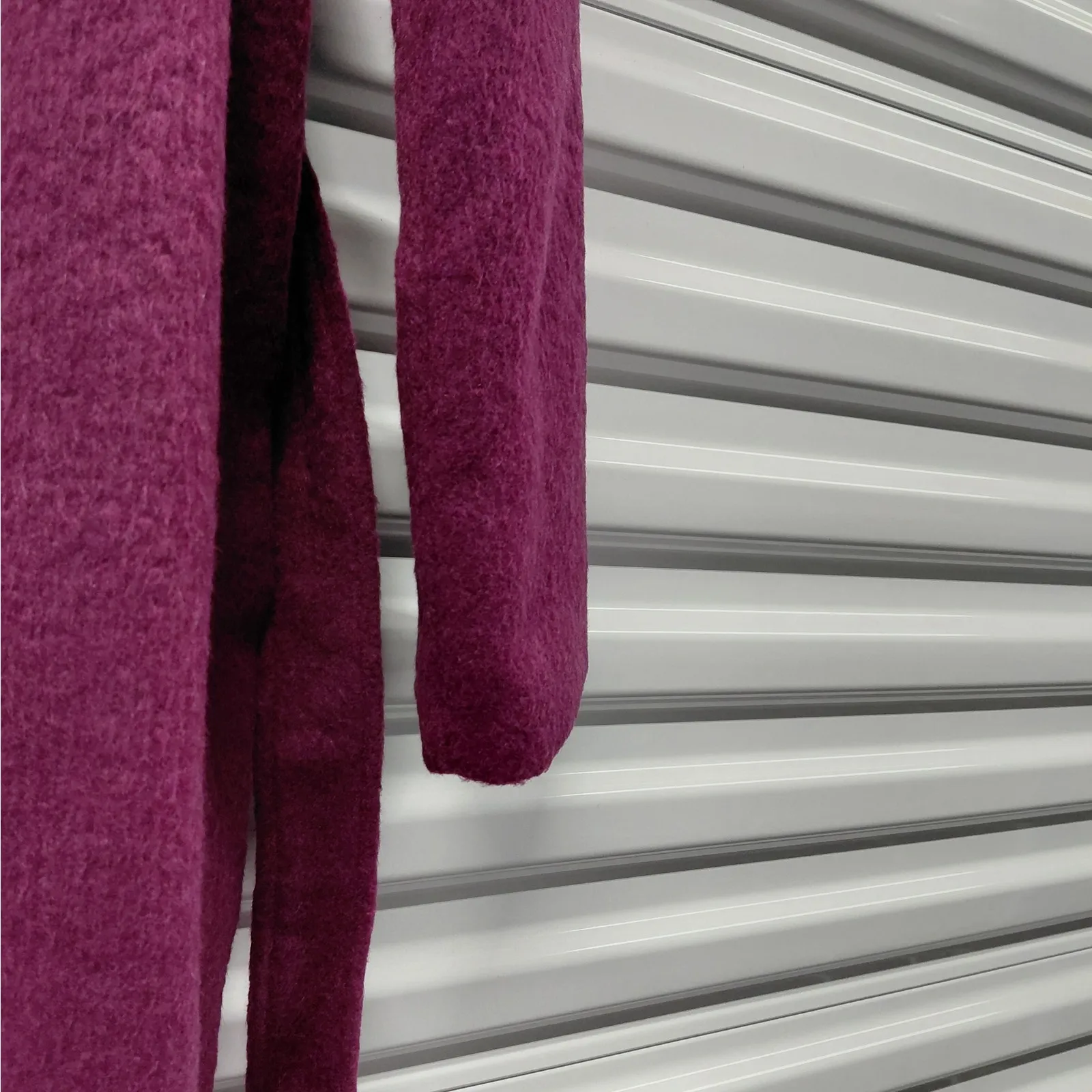 Steve Madden Womens Belted Long Coat Size XS Purple Textured Winter Chic Cozy - Image 10