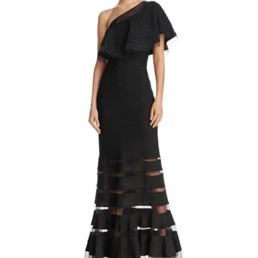 Tadashi Shoji Black Trumpet Skirt Gown Sz. S - Image 3