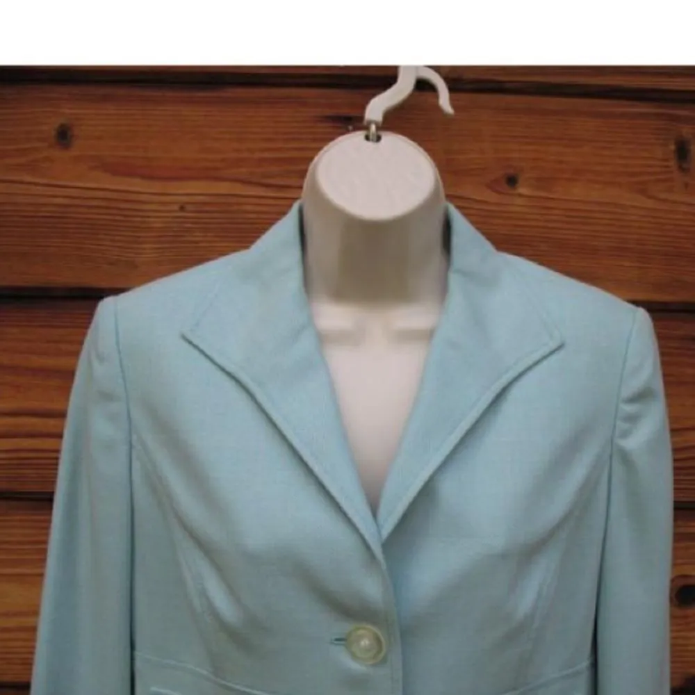 Carlisle Blue Green Wool Silk Blazer Jacket - Image 4