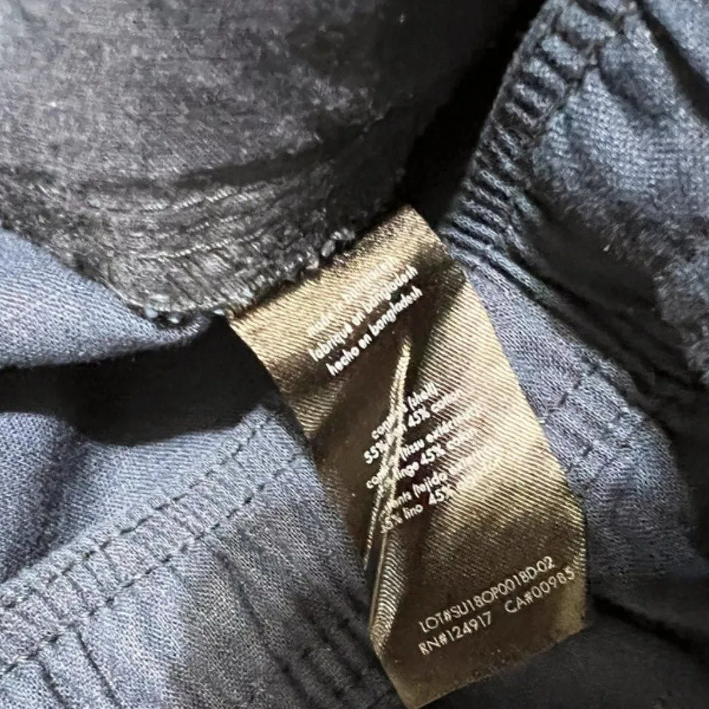 Onia large navy linen cotton stretchy pants - Image 6