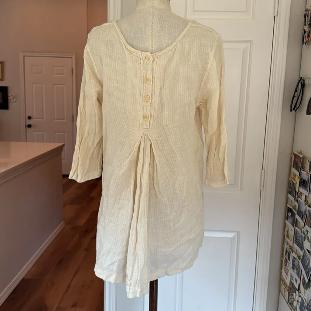 FLAX cotton & linen gauzy tunic blouse - Image 9