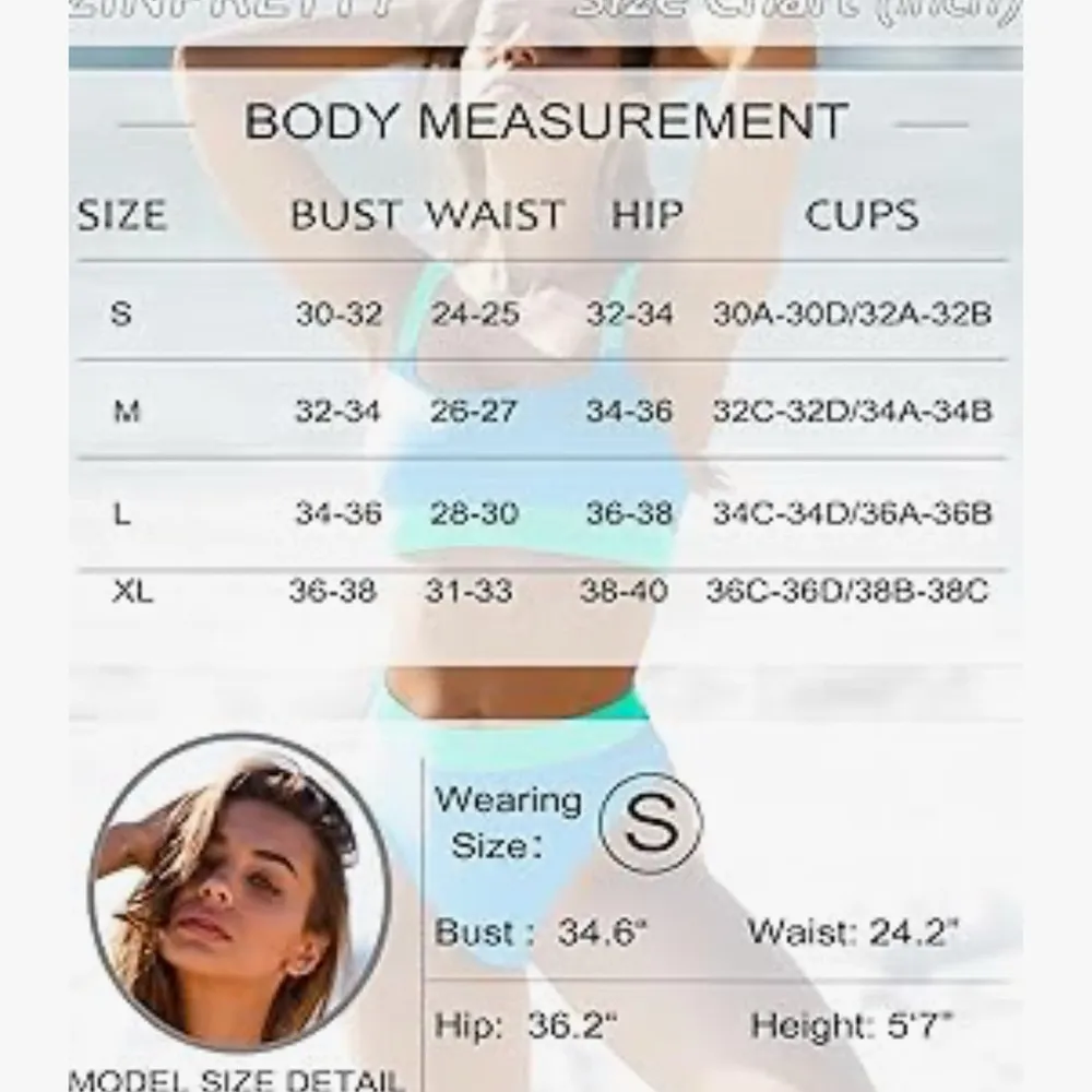 ZINPRETTY Women High Waisted Bikini Sets Color Block Swimsuits 2 Piece Blue Size M - Image 5