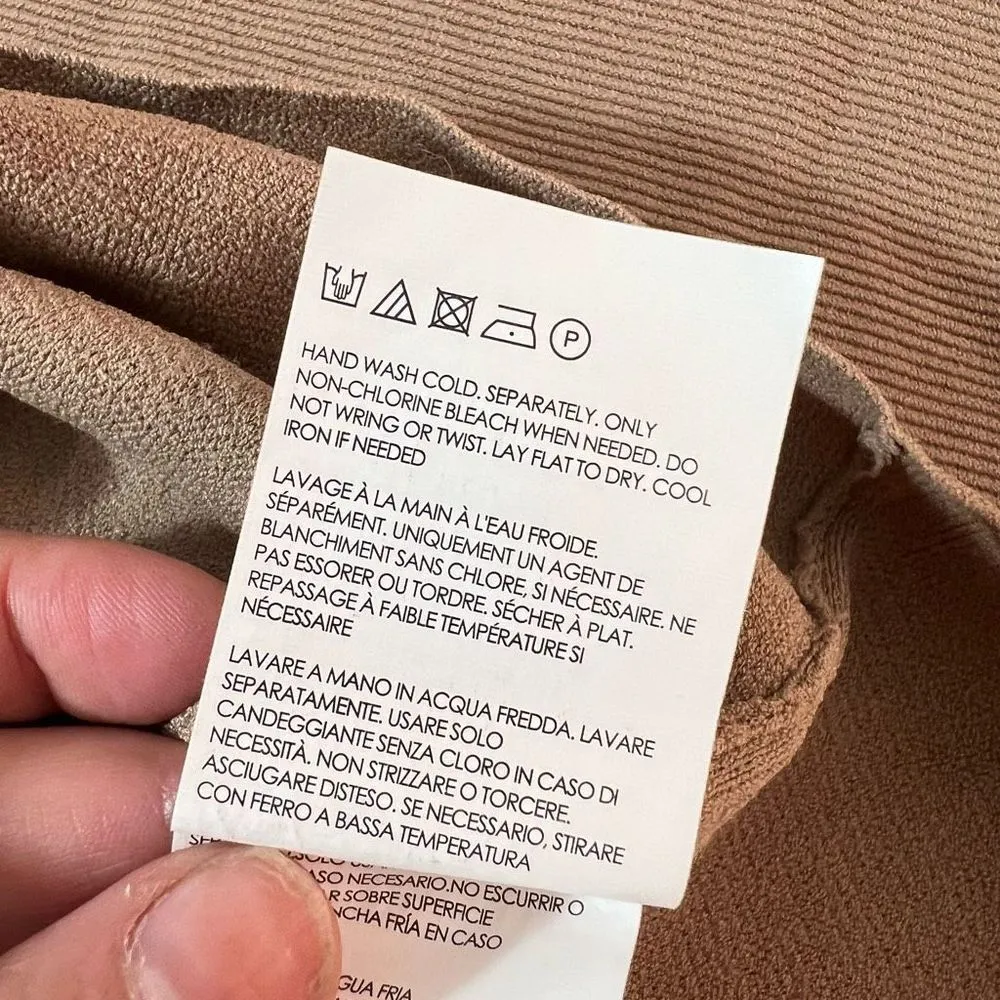 Club Monaco Long Sleeve Ribbed Knit Brown Camel Sweater Dress Size S - Image 9