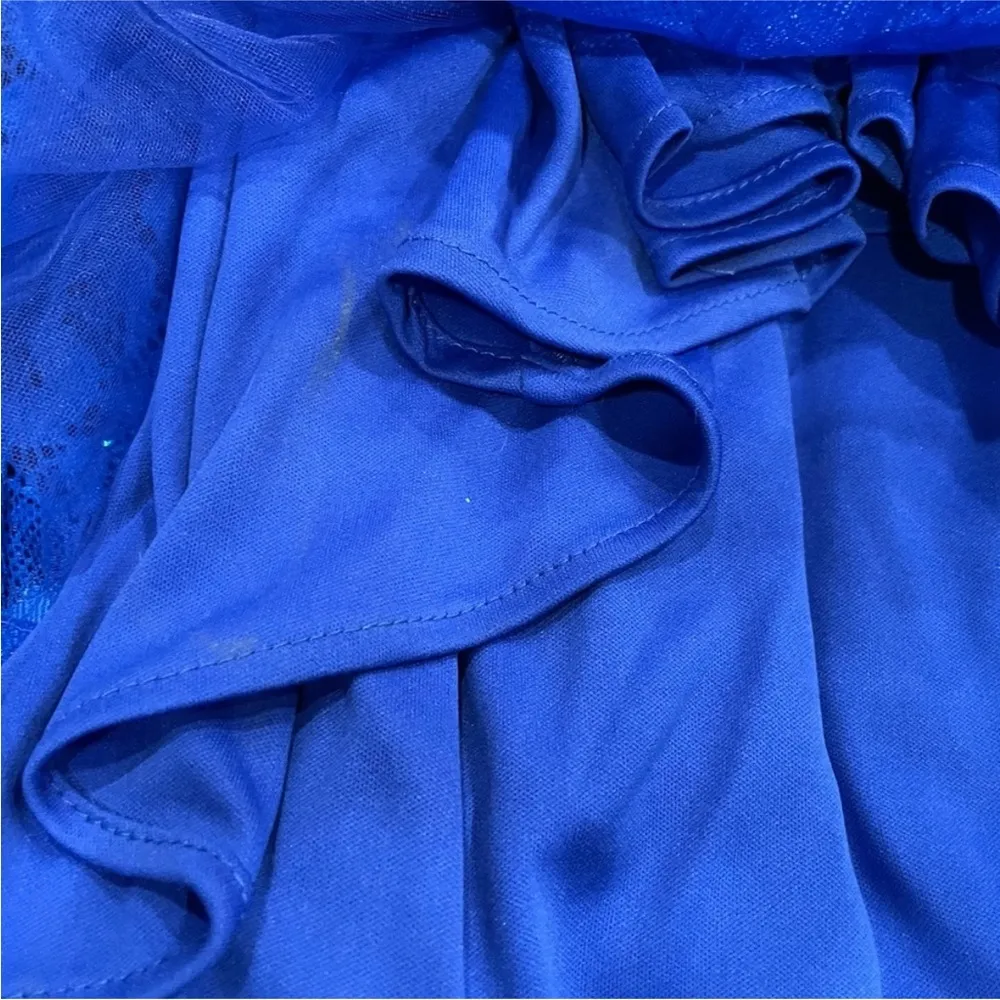 La Femme 28355 Electric Blue Trumpet Prom Dress Gown Size 6 - Image 11