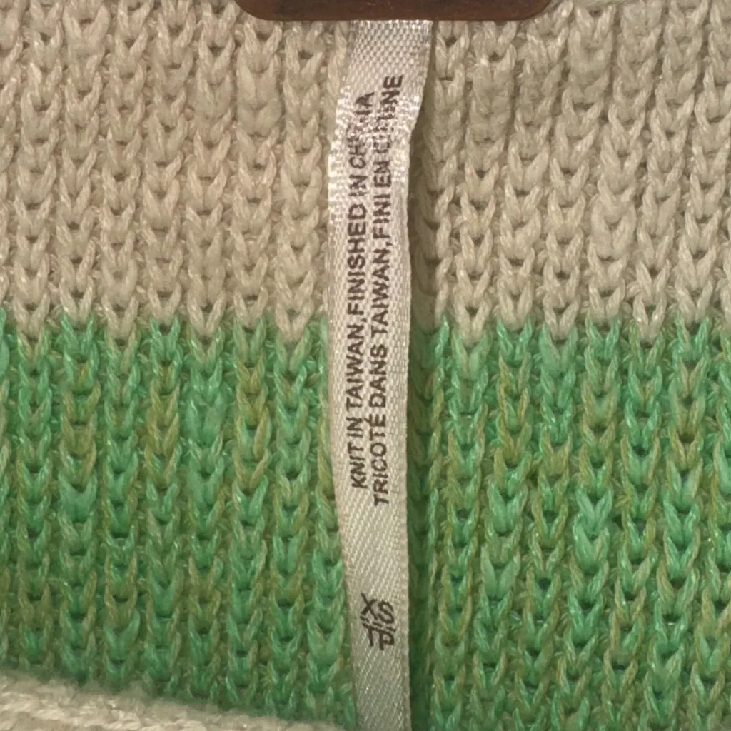 Free People Mint and Cream Striped Crew Neck Sweater - Image 10