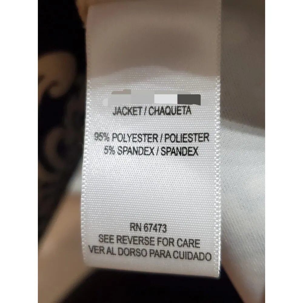 DN Disegno Womens White Black Paisley Casual Long Sleeve Round Neck Jacket 8 - Image 7