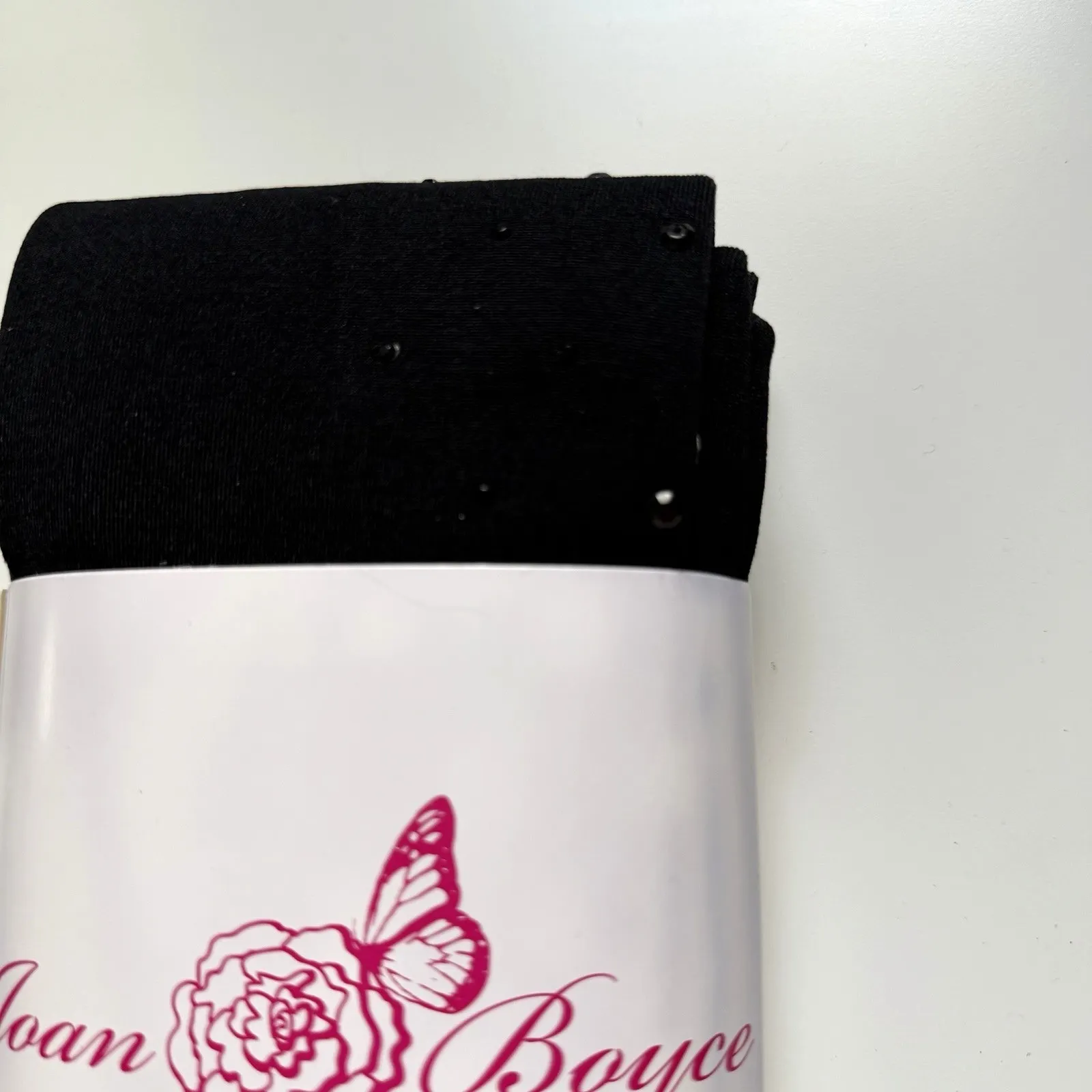 Joan Boyce Footless Tights Black Rhinestone Jeweled Tapered Leg HSN 445800 M/L - Image 4