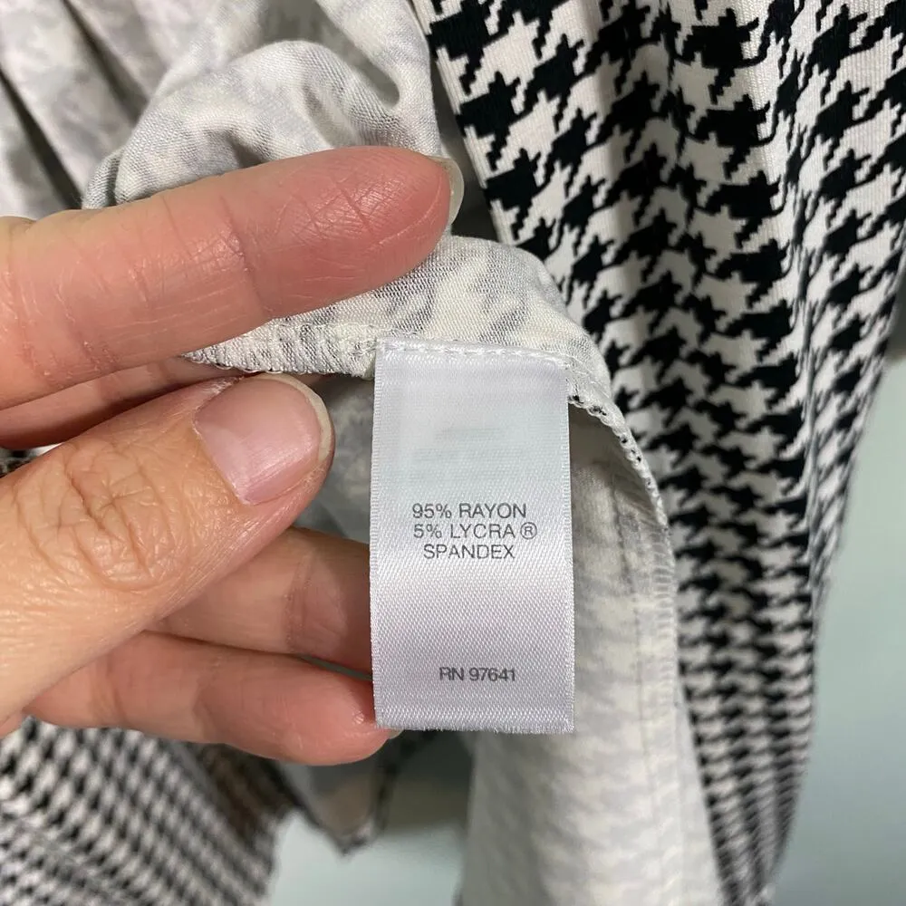 J Jill Women's Wearever Collection Houndtooth Open Front Knit Cardigan Size XLP - Image 7