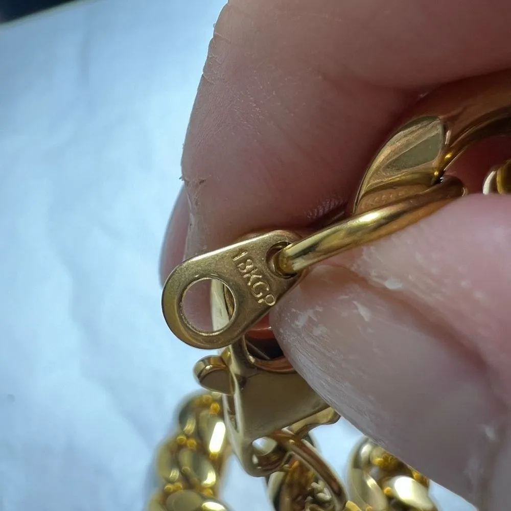 18KGF Solid Double Statement Chain‎ Gold - Image 5