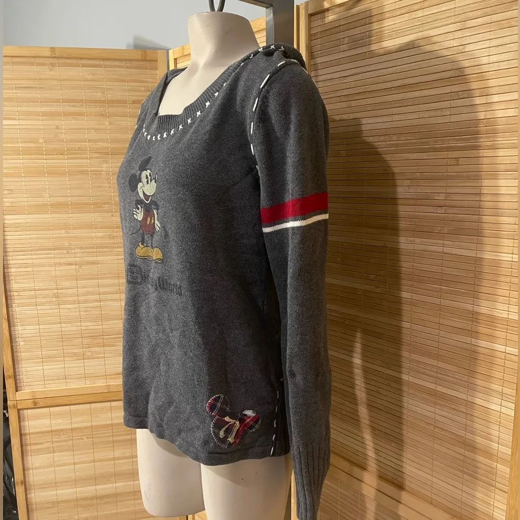 Disney Resort Mickey Mouse Gray Hooded Sweater Women's Size XL hoodie top - Image 2